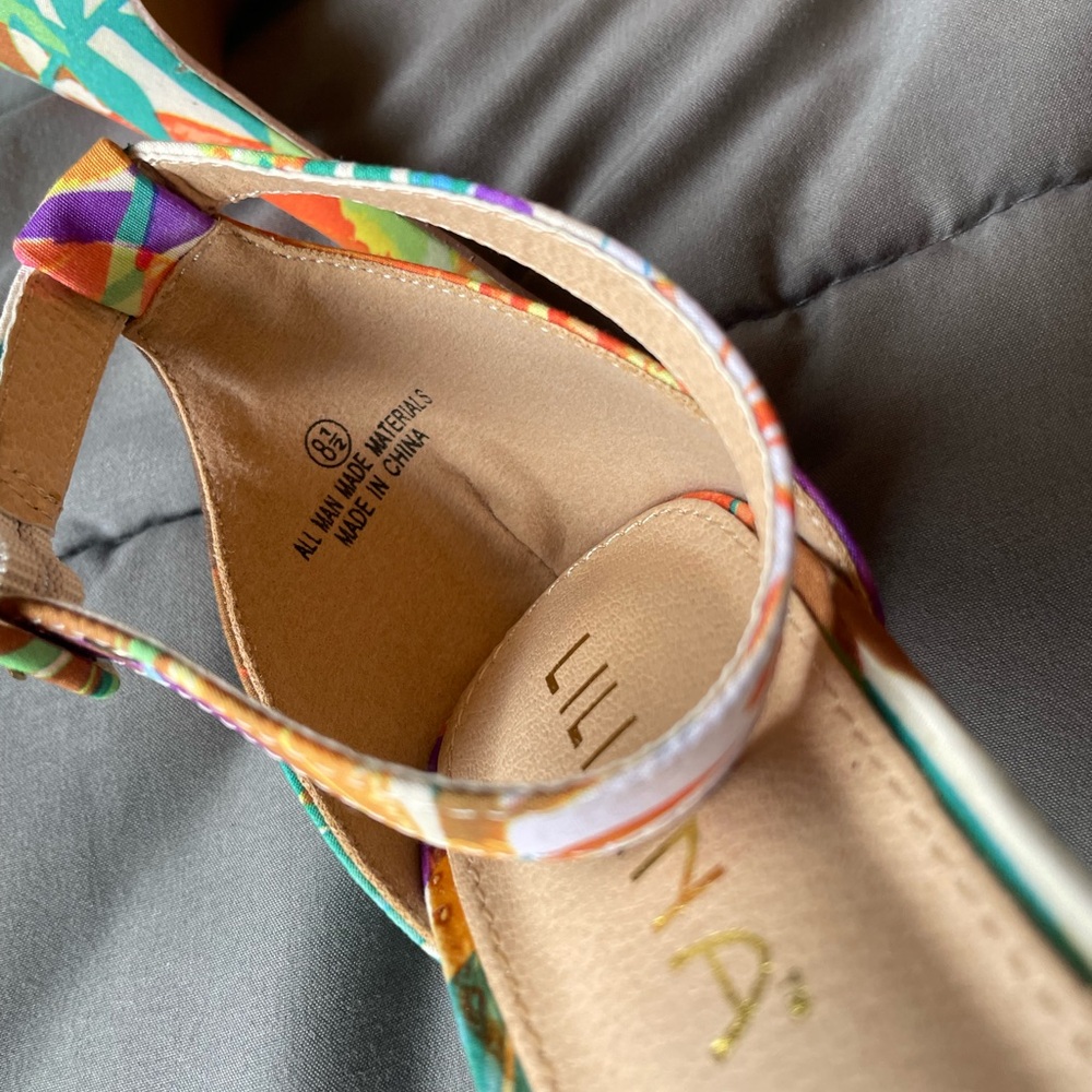 Liliana Multicolor Floral Strappy Heels - Picture 5 of 10